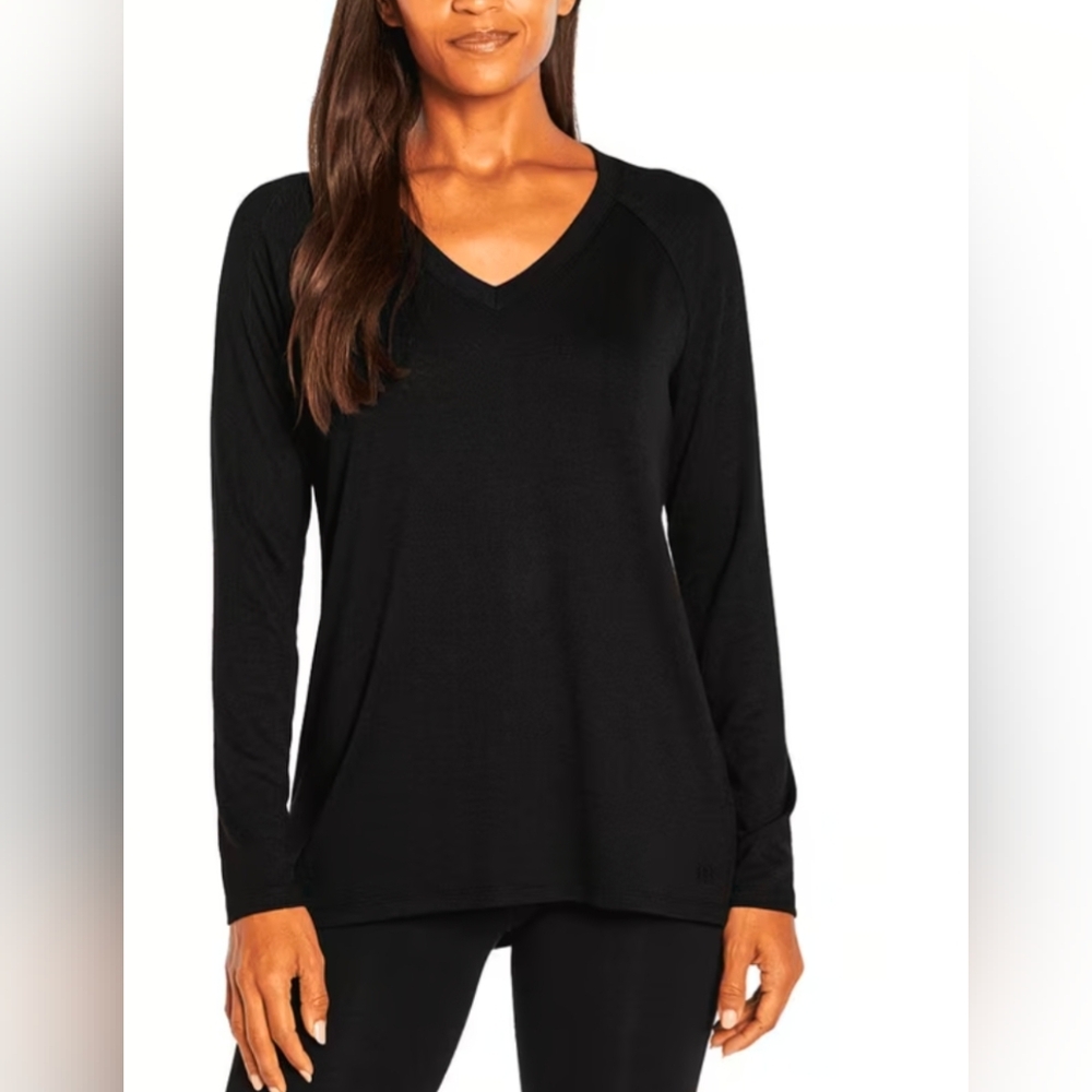 BANANA REPUBLIC Women's Large Black Long Sleeve V-Neck Tee